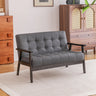 Water Stain Resistant Leather Sloped Arms Loveseat Image - 4