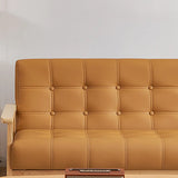 Water Stain Resistant Leather Sloped Arms Loveseat Image - 5