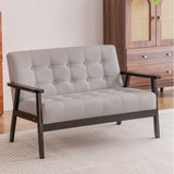 Water Stain Resistant Leather Sloped Arms Loveseat Image - 6