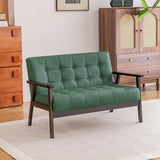 Water Stain Resistant Leather Sloped Arms Loveseat Image - 7