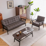 Water Stain Resistant Leather Sloped Arms Loveseat Image - 8