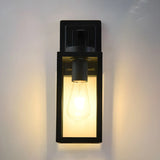 Waterproof Box Black Glass Outdoor LED Wall Sconce Image - 7