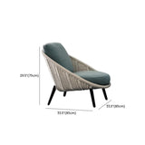 Waterproof Curved Wicker Beige Cushions Patio Sofa Set #size