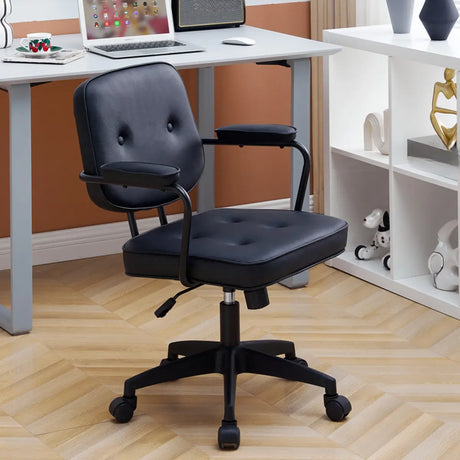 Waterproof Executive Mauve Faux Leather Office Chair Image - 2