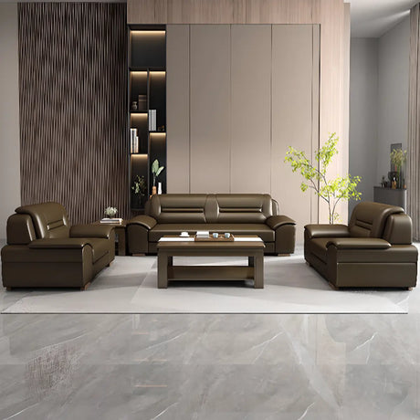 Waterproof Faux Leather Sofa Set for Reception Area Image - 1
