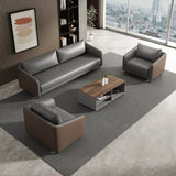 Waterproof Faux Leather Upholstered Back Reception Sofa Image - 1