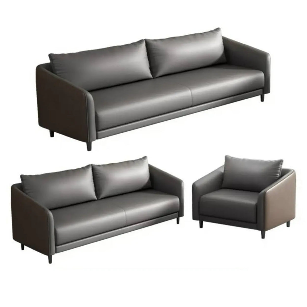 Waterproof Faux Leather Upholstered Back Reception Sofa Image - 11