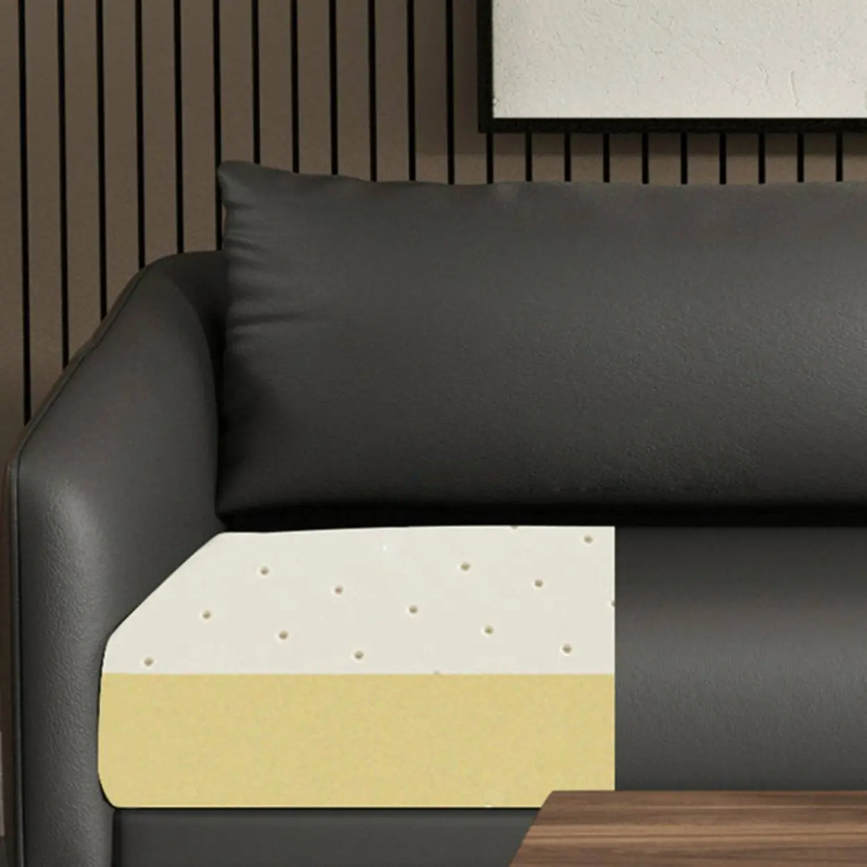Waterproof Faux Leather Upholstered Back Reception Sofa Image - 14