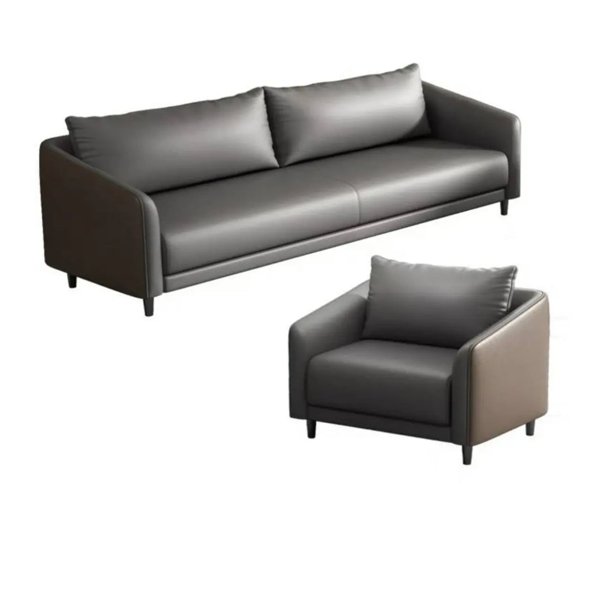 Waterproof Faux Leather Upholstered Back Reception Sofa Image - 15