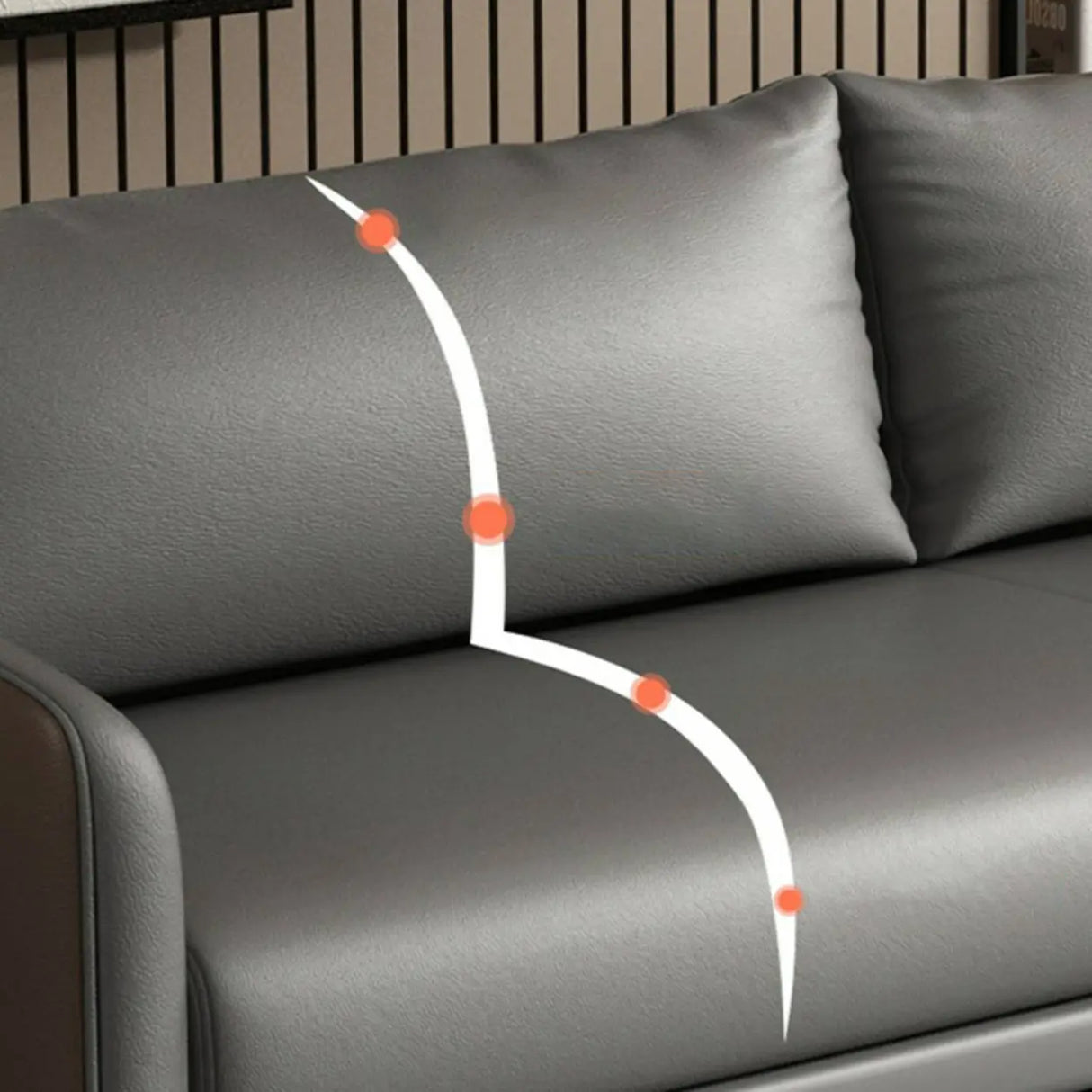 Waterproof Faux Leather Upholstered Back Reception Sofa Image - 16