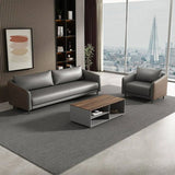 Waterproof Faux Leather Upholstered Back Reception Sofa Image - 4