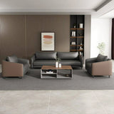 Waterproof Faux Leather Upholstered Back Reception Sofa Image - 6