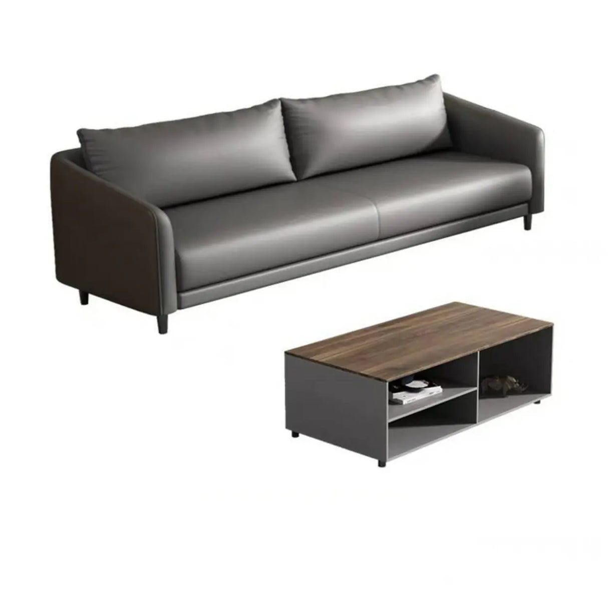 Waterproof Faux Leather Upholstered Back Reception Sofa Image - 8