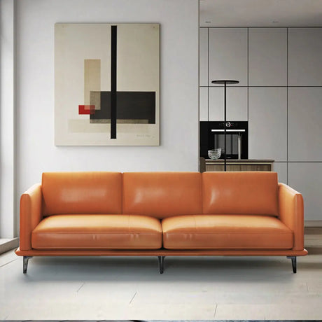 Waterproof Faux Leather Upholstered Back Wood Frame Sofa Image - 1