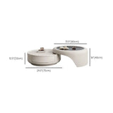 Waterproof Glass Round Storage Nesting Coffee Table #size