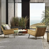 Waterproof Green Teak Lounge Sofa Set with Cushions Image - 1