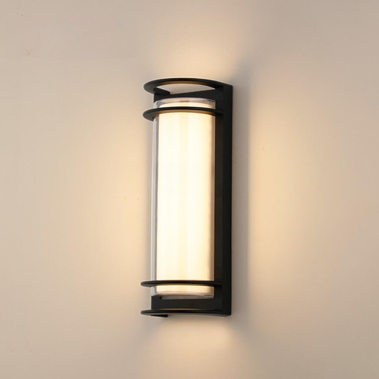 Waterproof Grid Design Black Outdoor LED Wall Sconce Image - 3