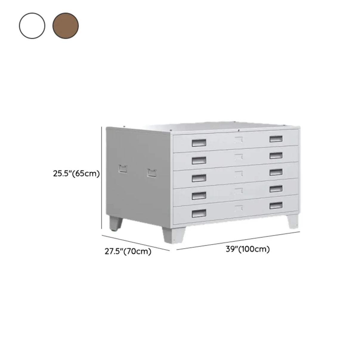 Waterproof Horizontal Steel Filing Cabinet with Drawers 