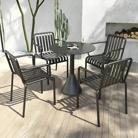 Waterproof Iron Frame Outdoor Round Coffee Table Image - 1