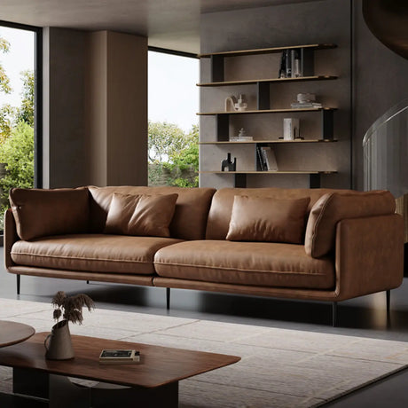 Waterproof Modern Modular Brown Leather Reception Sofa Image - 1