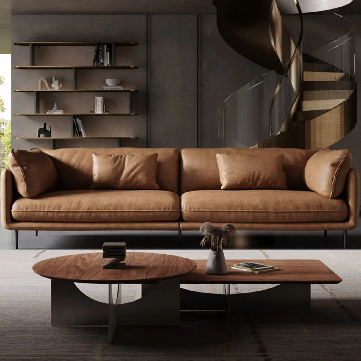 Waterproof Modern Modular Brown Leather Reception Sofa Image - 4