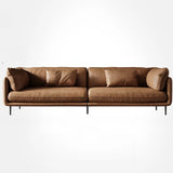 Waterproof Modern Modular Brown Leather Reception Sofa Image - 5