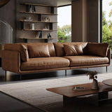 Waterproof Modern Modular Brown Leather Reception Sofa Image - 6