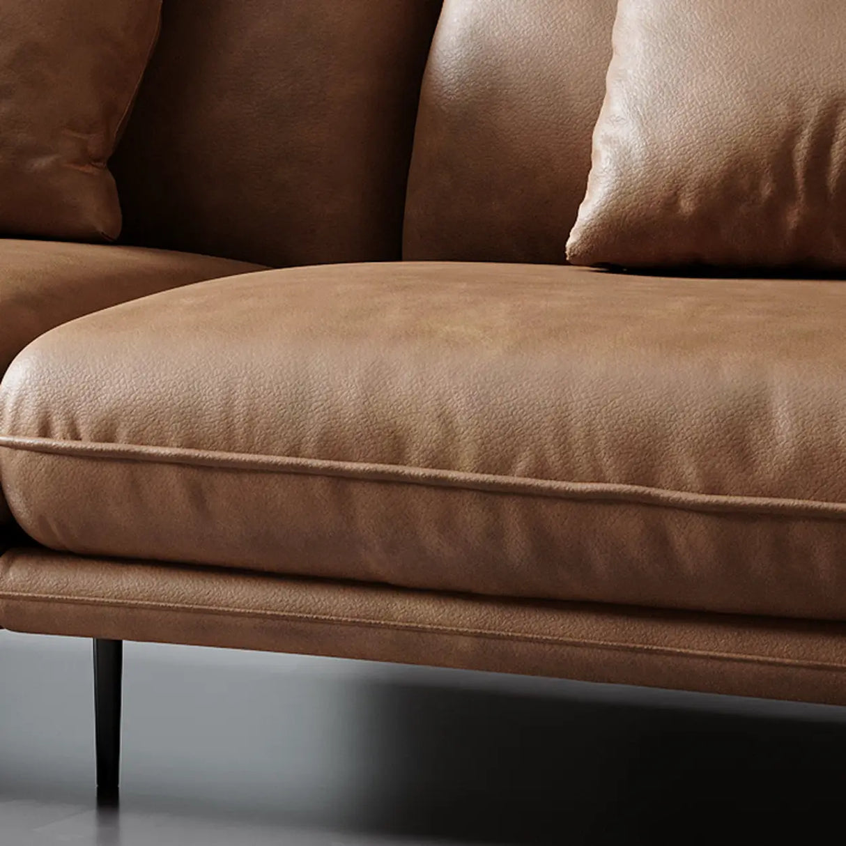 Waterproof Modern Modular Brown Leather Reception Sofa Image - 7
