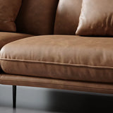 Waterproof Modern Modular Brown Leather Reception Sofa Image - 7