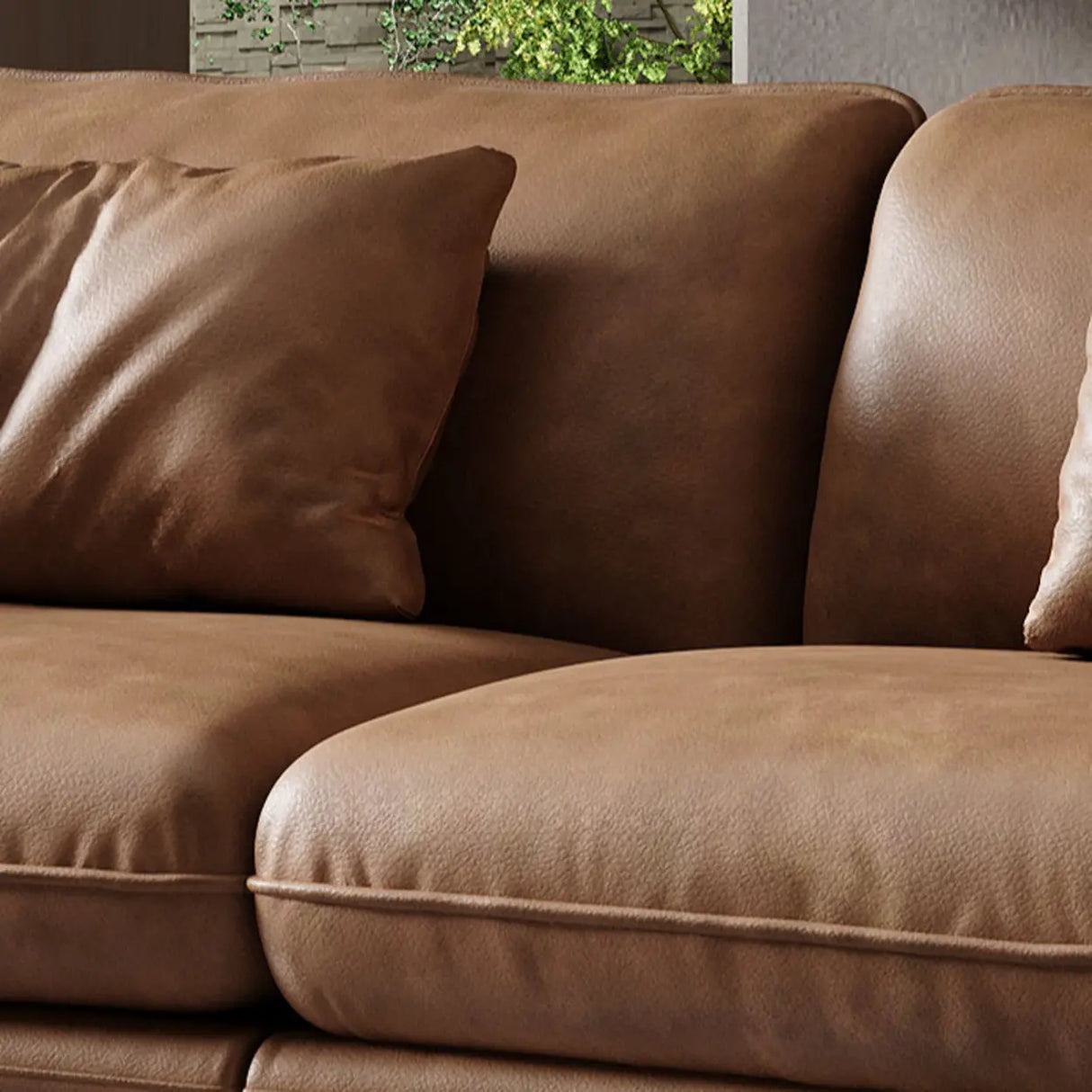 Waterproof Modern Modular Brown Leather Reception Sofa Image - 8