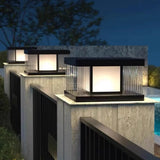 Waterproof Modern Rectangle Solar Outdoor Pillar Light Image - 1