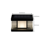Waterproof Modern Rectangle Solar Outdoor Pillar Light #size