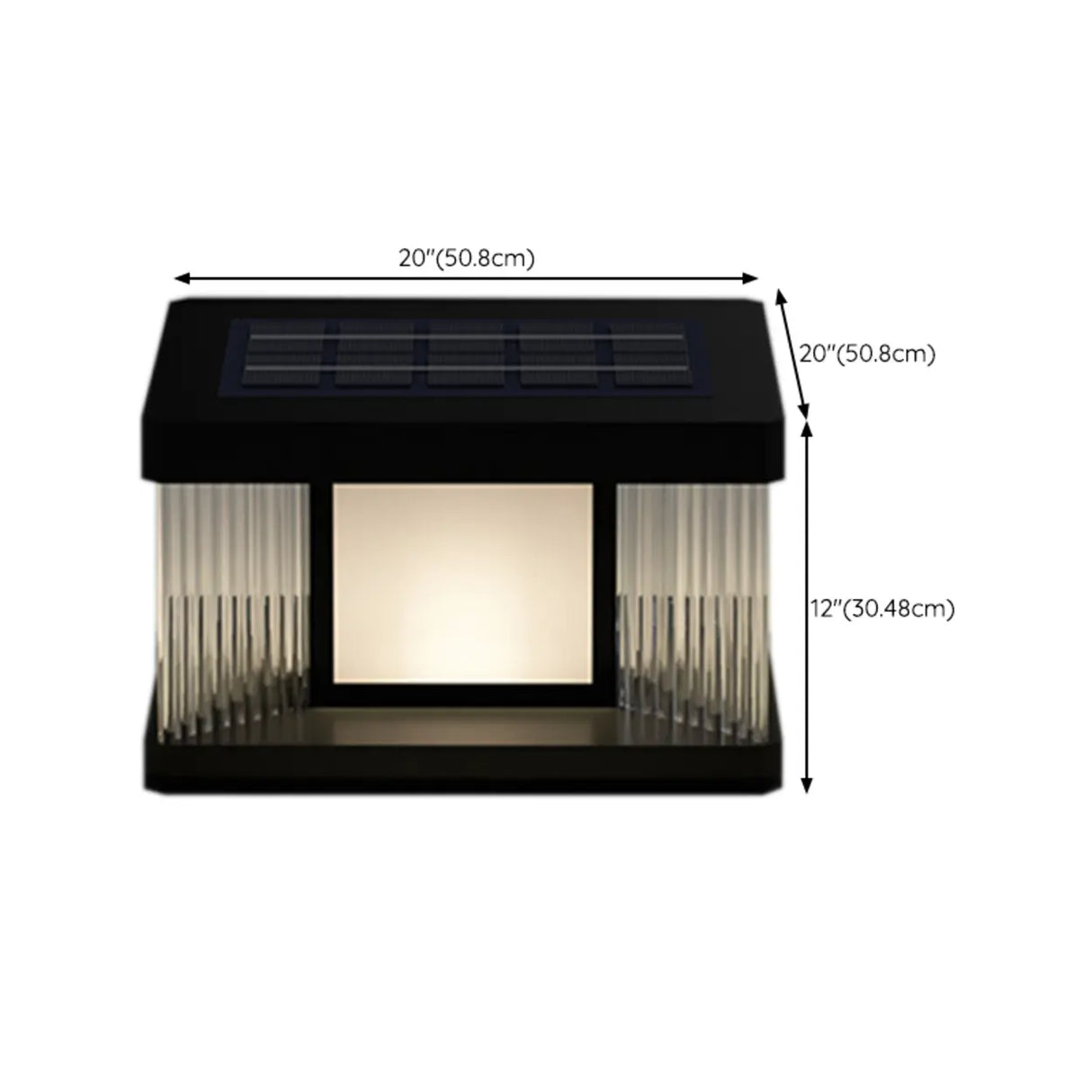 Waterproof Modern Rectangle Solar Outdoor Pillar Light Image - 14