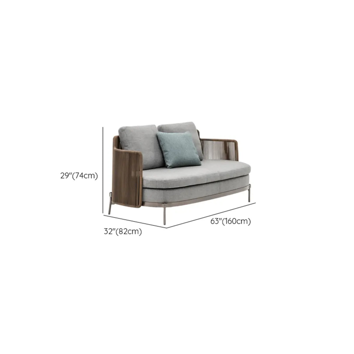 Waterproof Modish Gray Fabric Patio Sectional Sofa Set Image - 15