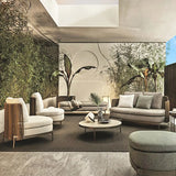 Waterproof Modish Gray Fabric Patio Sectional Sofa Set Image - 1