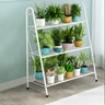 Waterproof Multi-Tiered Metal White Display Plant Stand Image - 9