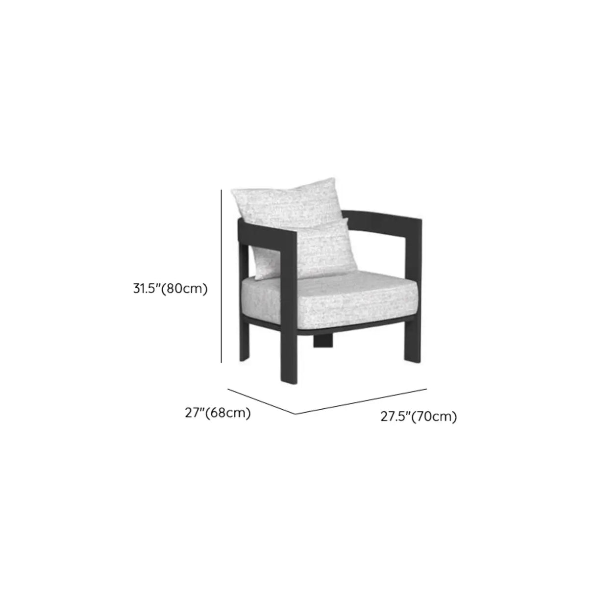 Waterproof Outdoor Armchair Alloy Frame Chalk Cushions Sofa 