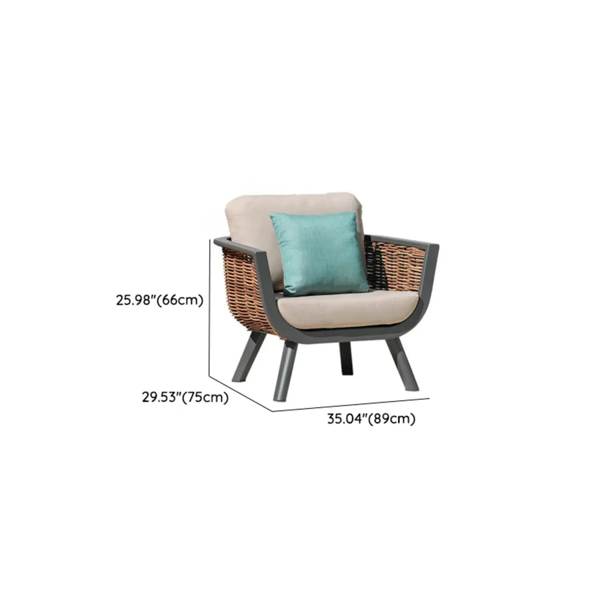 Waterproof Outdoor Brown Wicker Patio Chairs With Cushions Image - 18