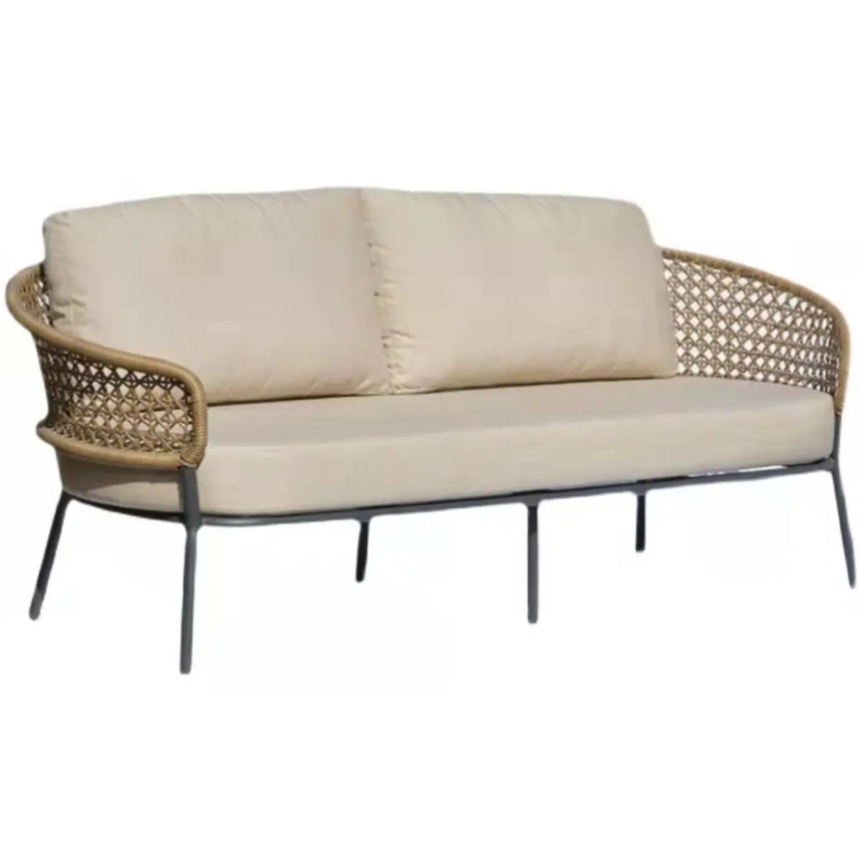 Waterproof Outdoor Round Wicker Beige Patio Furniture Set Image - 3