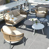 Waterproof Outdoor Round Wicker Beige Patio Furniture Set Image - 5