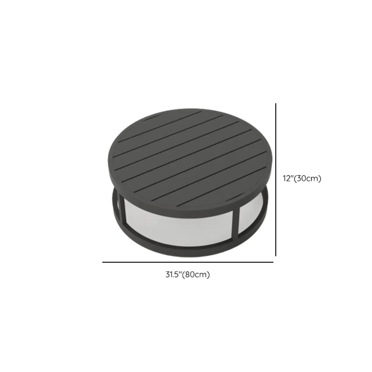Waterproof Round Upholstered Black Patio Conversation Sofa 