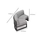 Waterproof Round Upholstered Black Patio Conversation Sofa Image - 16