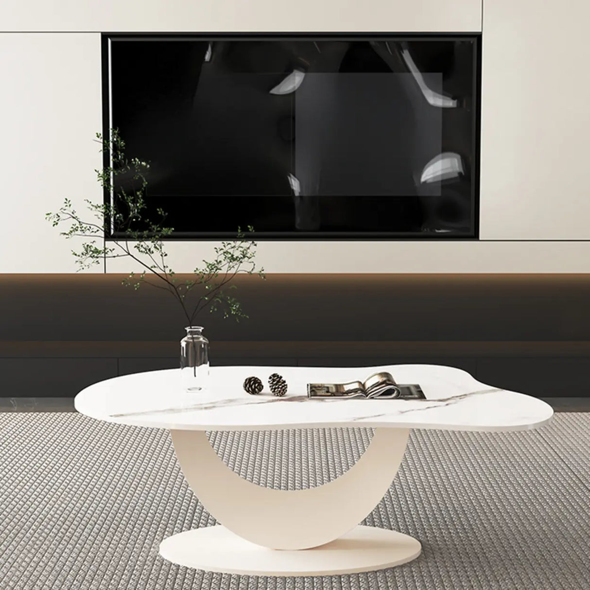 Waterproof Stone Free Form Abstract Base Coffee Table Image - 1