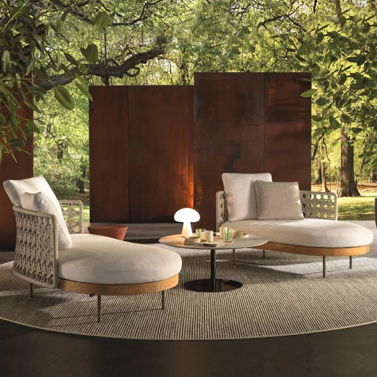Waterproof U-Shape Upholstered Wicker Beige Patio Sofa Set Image - 6