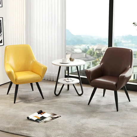Waterproof Upholstered Back Chair and Coffee Table Image - 2