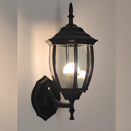 Waterproof Vintage Black Outdoor Wall Lantern Light Image - 1