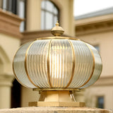 Waterproof Vintage Brass Solar LED Outdoor Pillar Light Image - 1