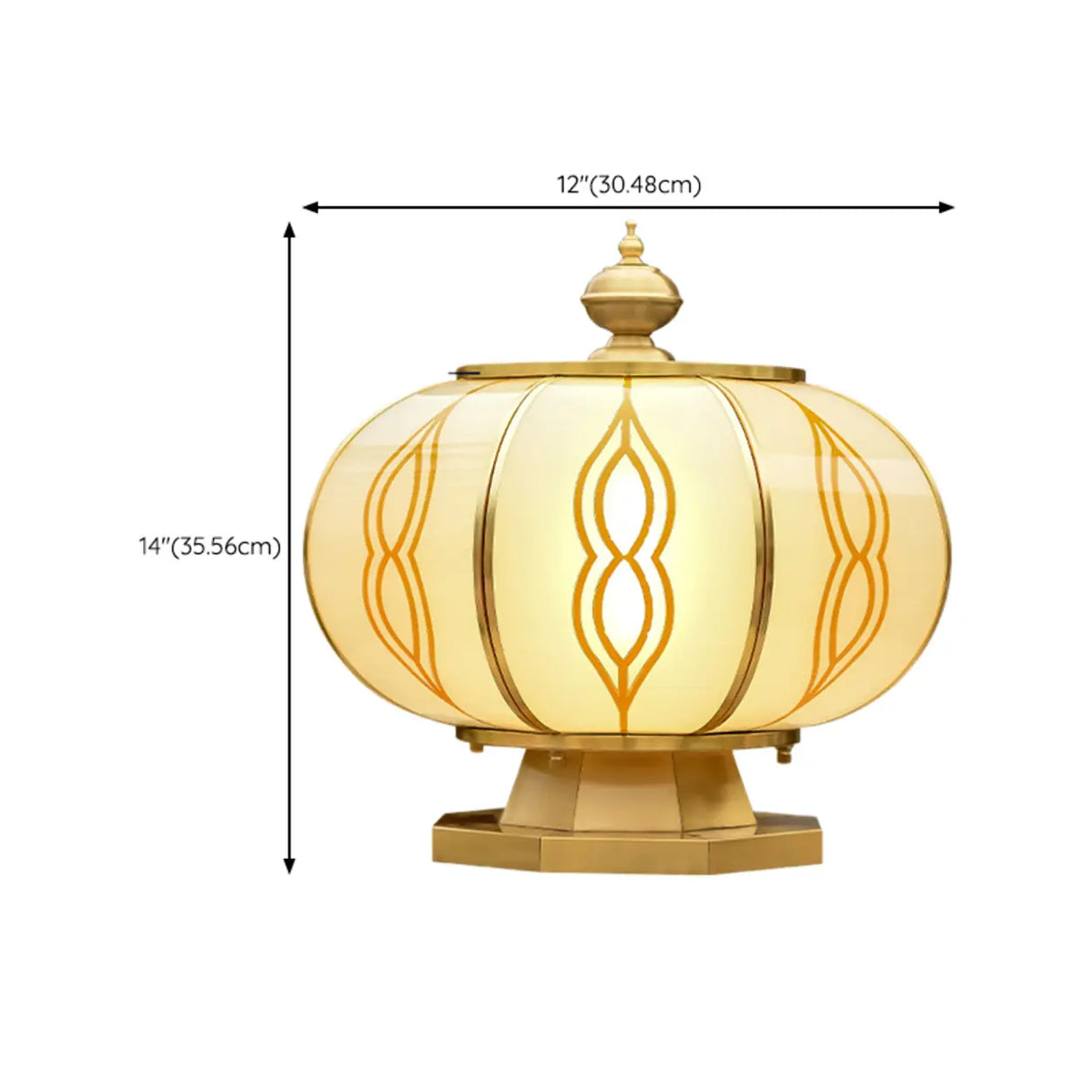 Waterproof Vintage Brass Solar LED Outdoor Pillar Light Image - 10