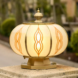 Waterproof Vintage Brass Solar LED Outdoor Pillar Light Image - 4