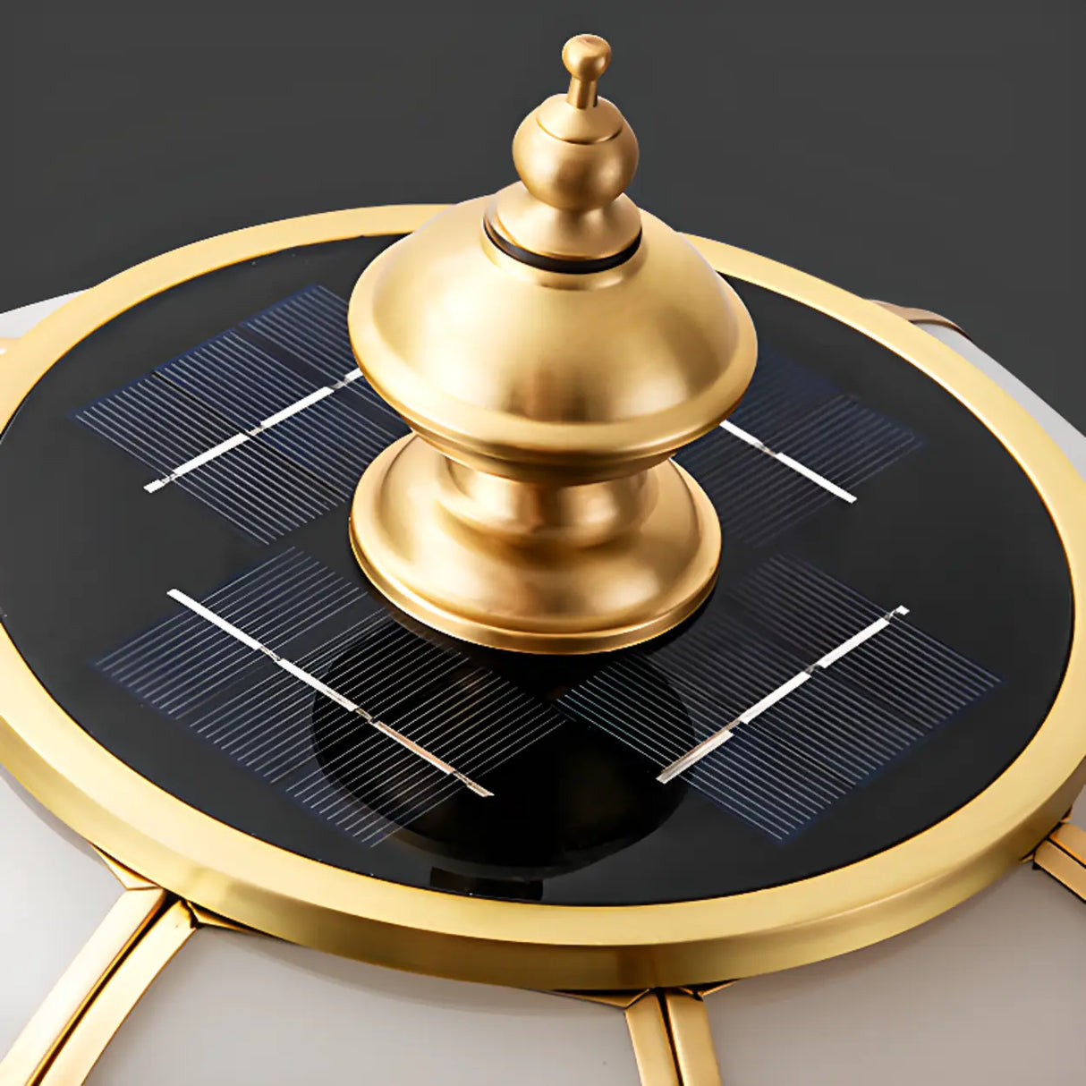 Waterproof Vintage Brass Solar LED Outdoor Pillar Light Image - 7